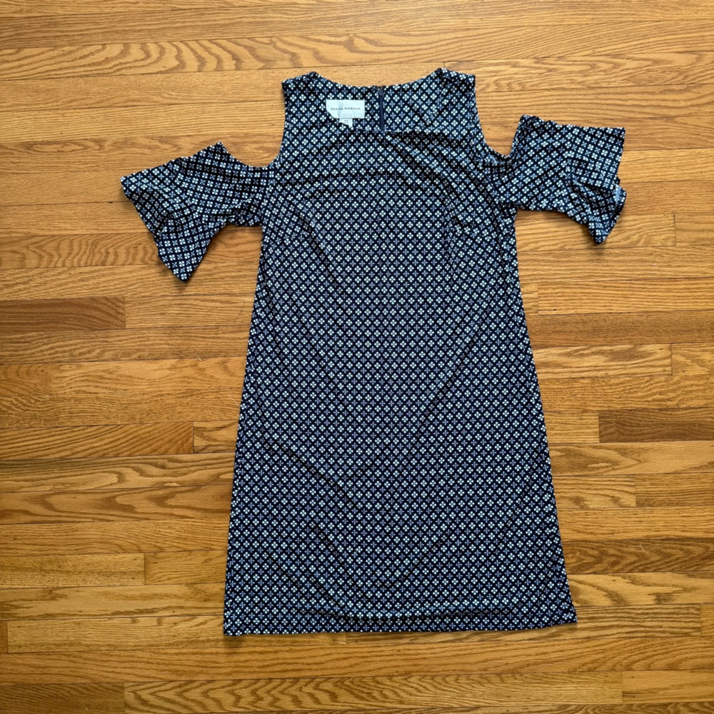 Donna Morgan Navy and White Floral Dress